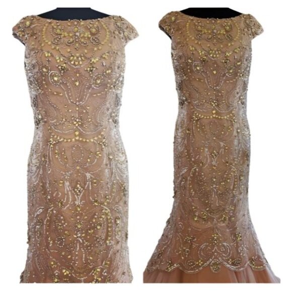 NWT Prom Dress Luxury Designer Wedding Evening Cocktail Party Beaded Runway Gown - Picture 3 of 16